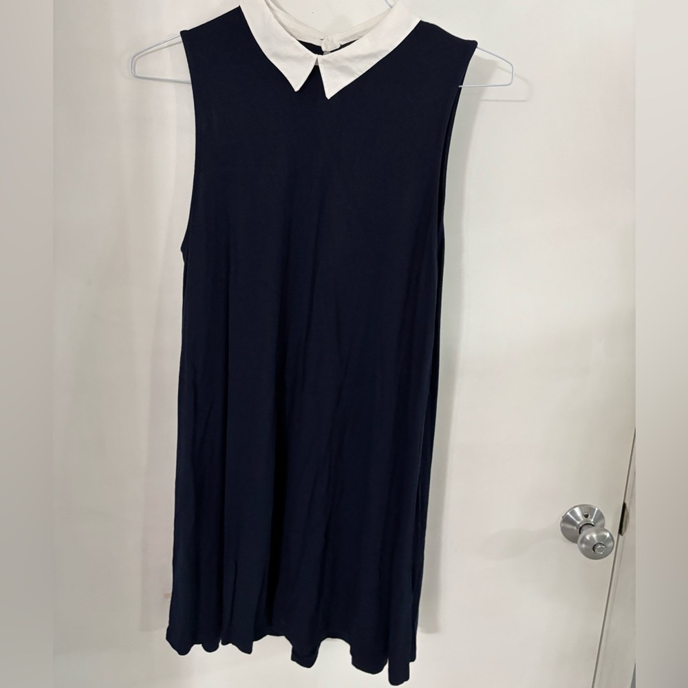 2/$15- Forever 21 Navy Dress with White Collar